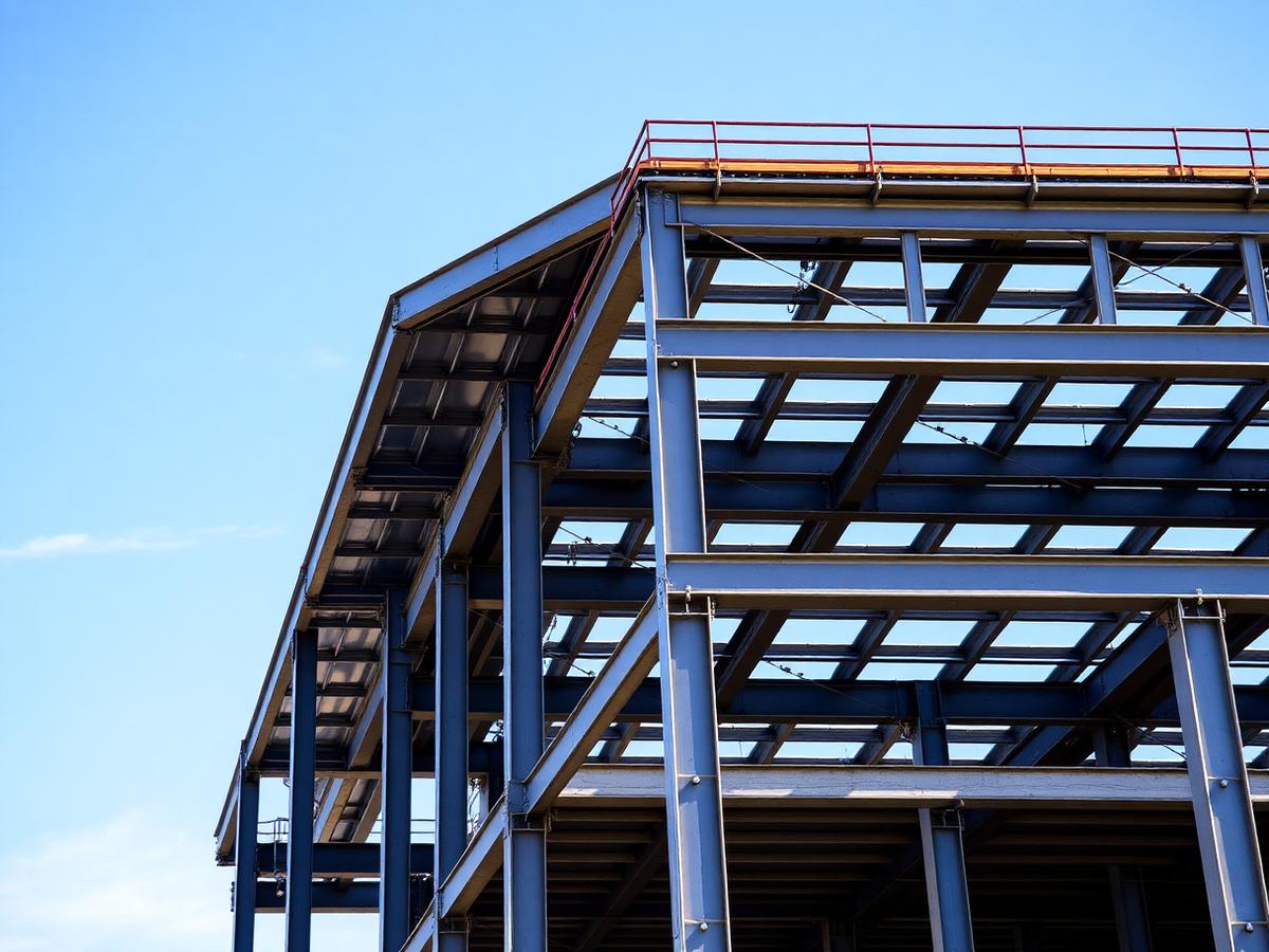 Structural steel frame — commercial construction